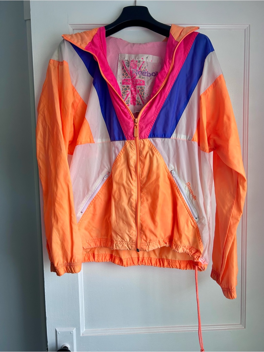 Vintage Reebok Neon Windbreaker Jacket - Size L